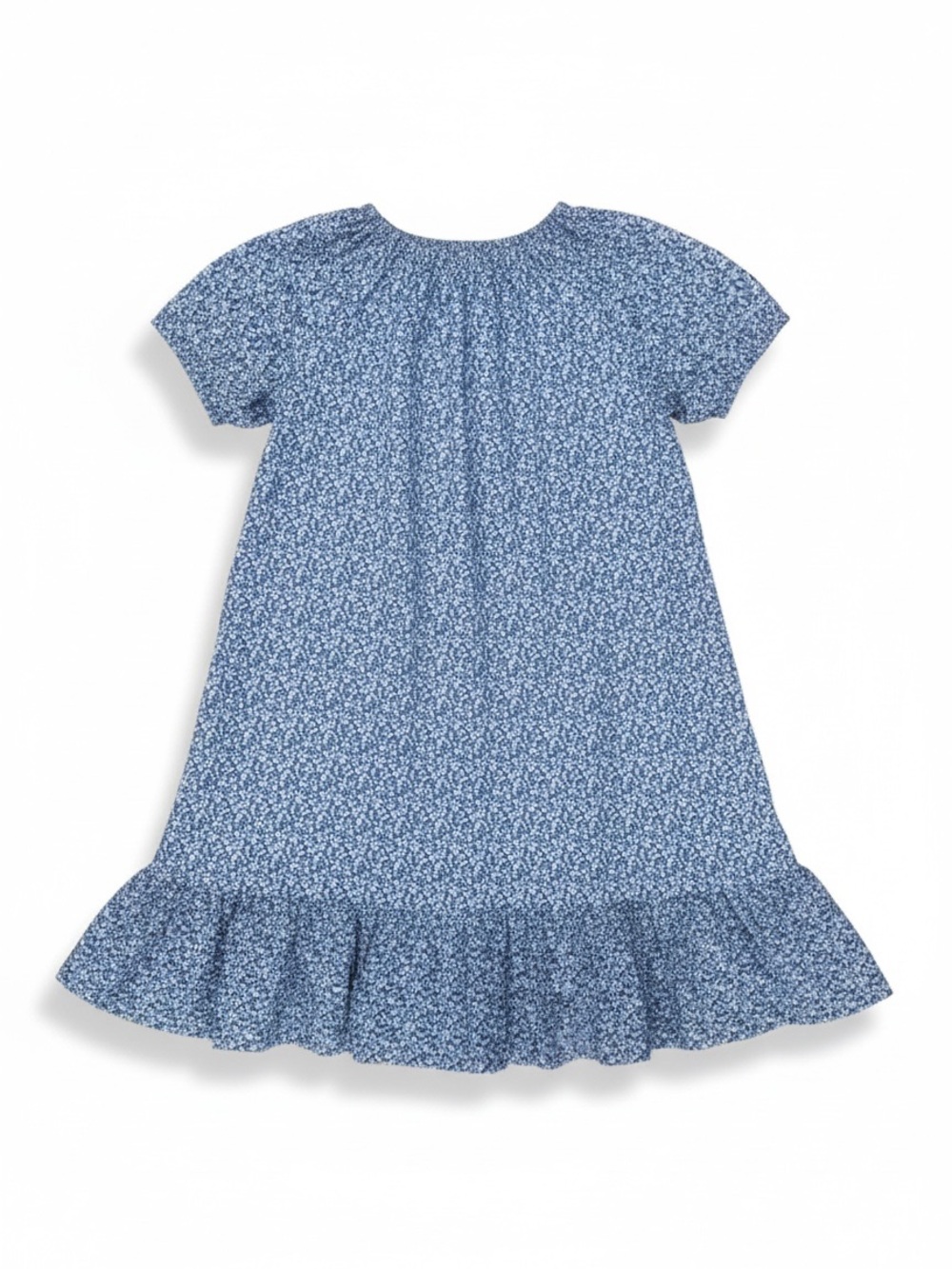 Kid Mashburn Girls' Blue Floral Ruffle-Hem Casual Dress size 8